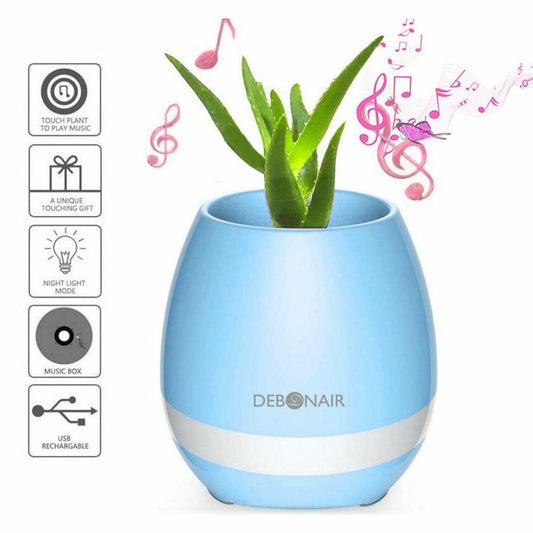 Debonair Music Flower Pot Bluetooth Speaker for Bedroom, Office & Living Room[Blue]