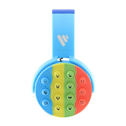 Vybe Stress Buster Push-Pop Fidget Tool AUX Cable Wireless Kids Headset - Blue