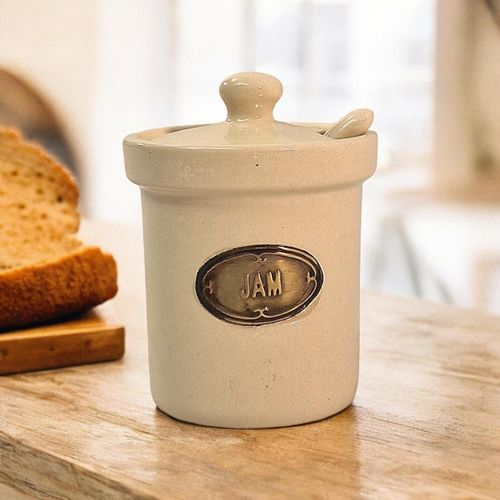 Ceramic Jam Jar with Ceramic Spoon