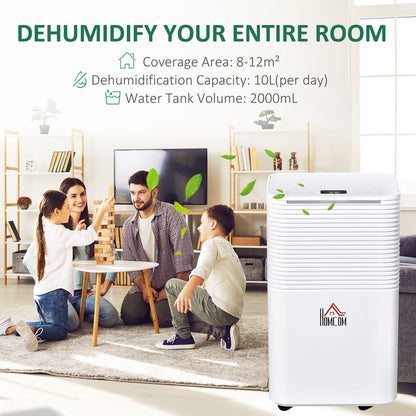 10L/Day 2000ML Portable Quiet Dehumidifier Home Laundry Room Electric Moisture