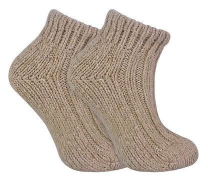 Ladies Chunky Knit Wool Ankle Socks