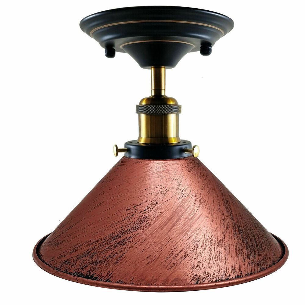 Retro Industrial Ceiling Light Fitting Metal Cone Shape Shade Indoor Lighting