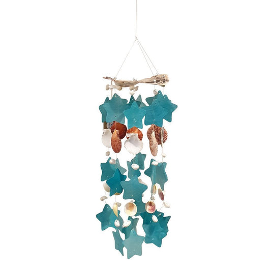 Vie Naturals Capiz & Seashell Wind Chime, 55cm Hanging Height