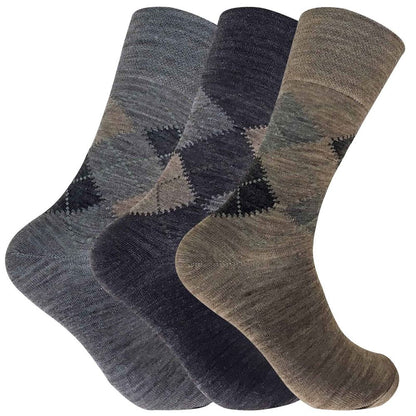 3 Pairs Mens Non Elastic Lambs Wool Socks