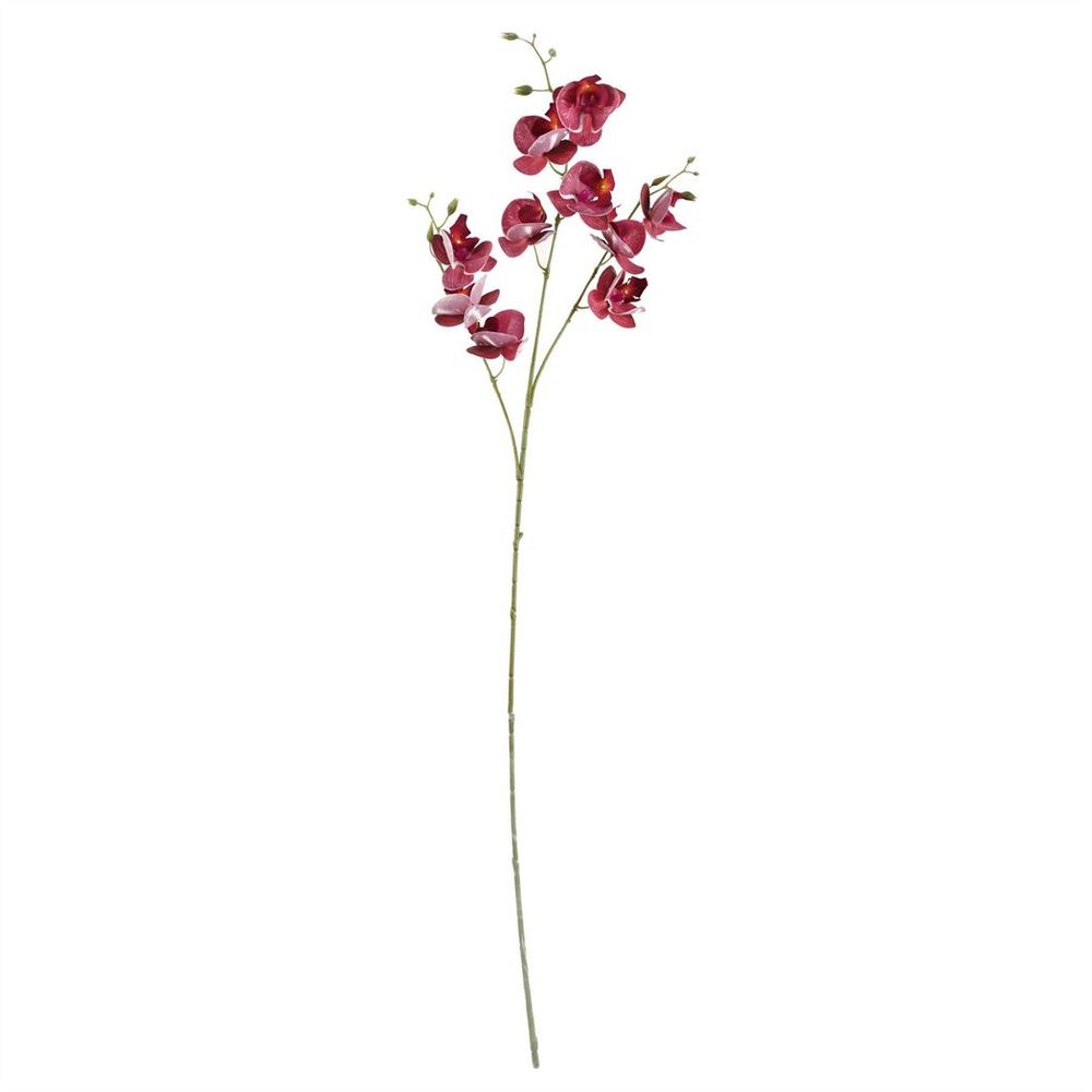 Pack of 6 x 80cm Dark Pink Artificial Mini Orchid Stem