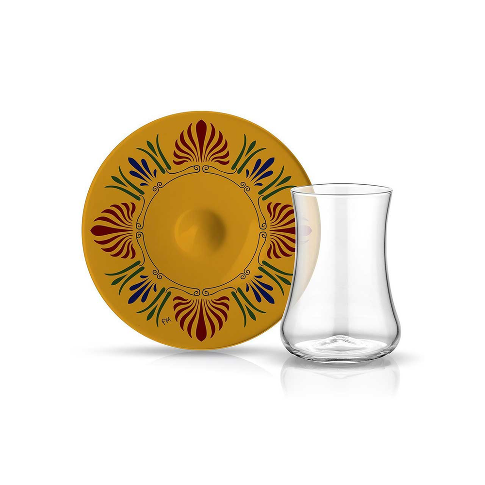 Dervish ADZ Istanbul Tea Glass and Saucer - Yellow