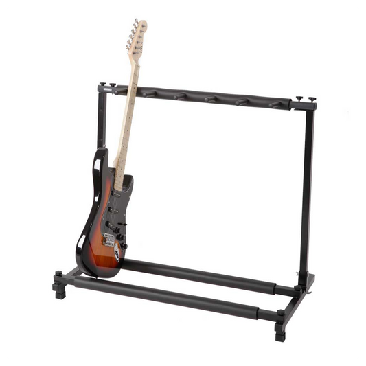 Triple Folding Multiple Guitar Holder Rack Stand Black