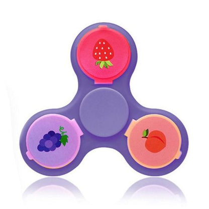 Aquarius 2-in-1 Metal Glam Finger Spinners with Lip Balm, Purple