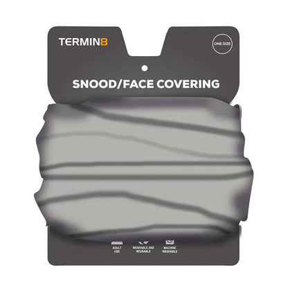 3 Pack Termin8 Snood and Face Covering, Grey Camo, Black & Light Grey