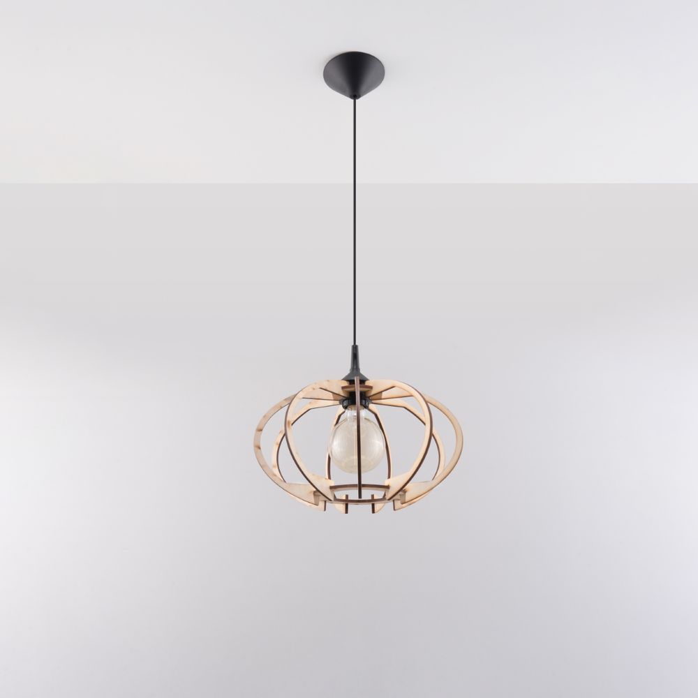 Pendant lamp wood Mandelino Scandinavian Design E27