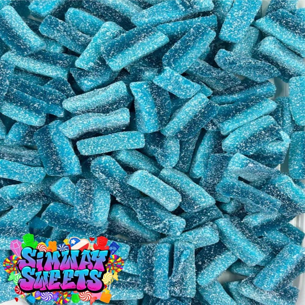 Fizzy Blue Raspberry Slices Fizzies Retro Sweets Gift Jar