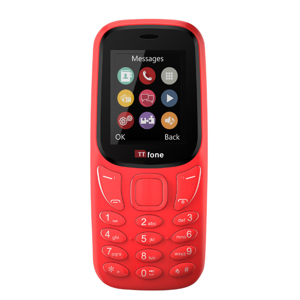 TTfone TT170 Red Dual SIM with USB Cable, EE Pay As You Go