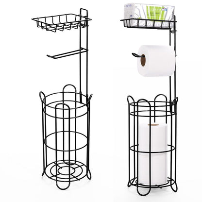 Toilet Paper Holder Free Standing Toilet Tissue Paper Roll Storage Holder