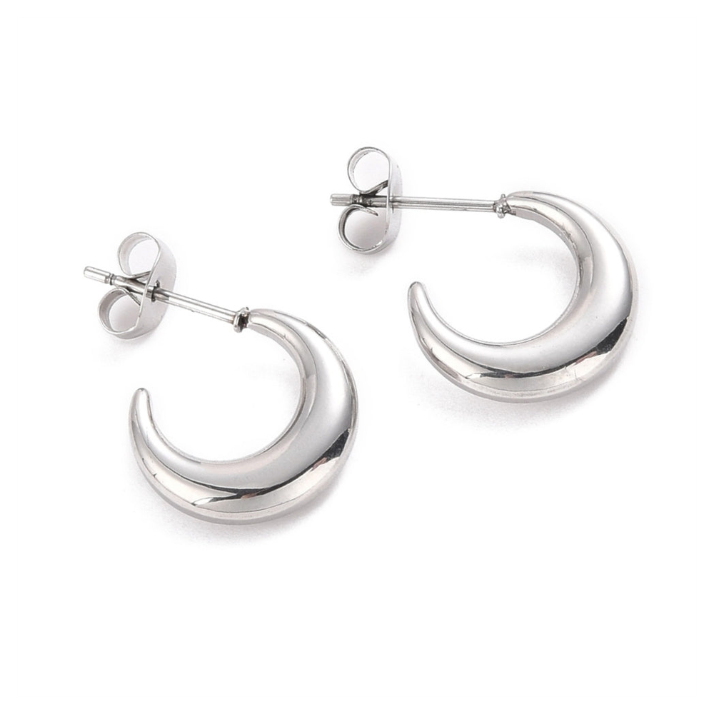 Moon Hoop Earrings