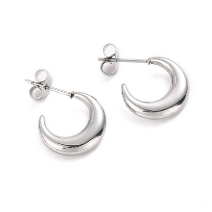 Moon Hoop Earrings