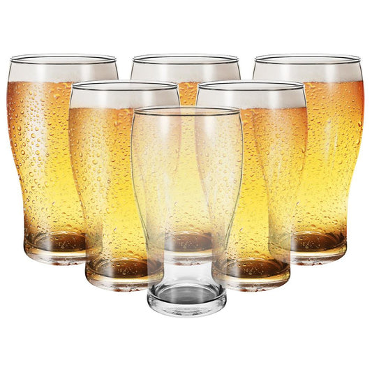 Set of 6 Traditional Tulip Beer Glass Tumblers - 570ml (19.2oz) Beer Glasses