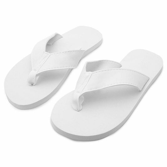 Flo "Bring me Prosecco" Sand Imprint Flip Flops White, Small