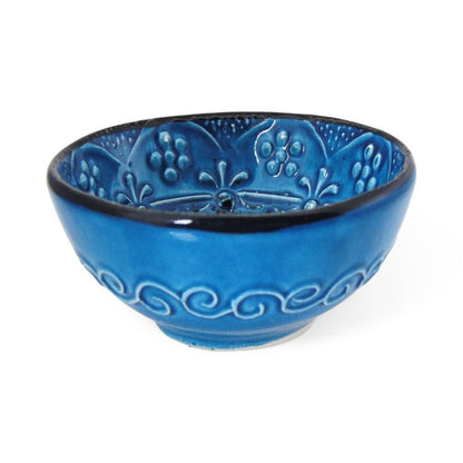 Handmade Ceramic Bowl Multicolour Navy 8cm