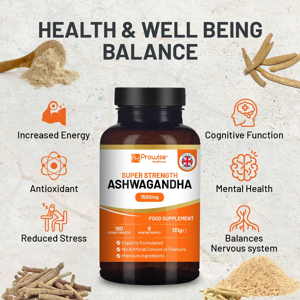 Ashwagandha 1500mg 180 Vegan Tablets | 6 Months’ Supply