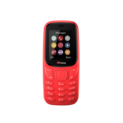 TTfone TT170 Red Dual SIM with Mains Charger, Giff Gaff Pay As You Go