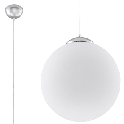 Pendant lamp steel, glass Ugo minimalistic Design E27