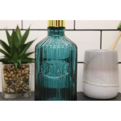 Blue Glass Soap Dispenser