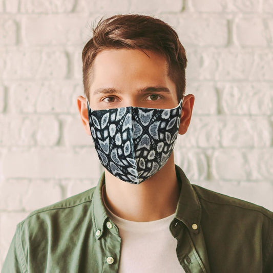 Reusable Mens Face Mask PMS-755036 AS-05398 BLACK AZTEC