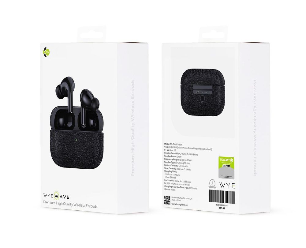 WYEWAVE Premium High Quality Wireless Earbuds With ANC - Black