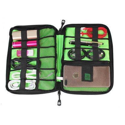 Aquarius Multi-Purpose Nylon Travel Electronics Organiser Storage Bag, Black