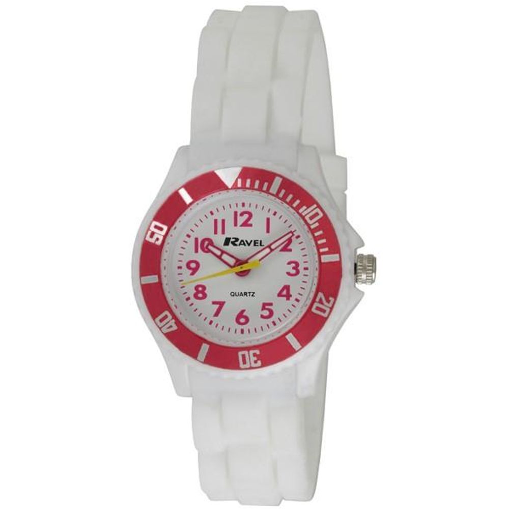 Ravel Unisex Sports Silicon Sports Watch White R1802.4