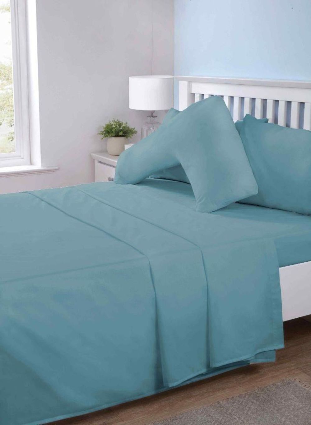 Opus Plain Dyed Flat Sheets-King-Aquq