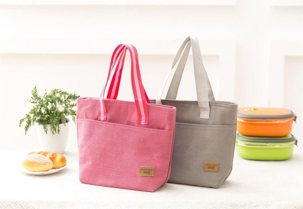 Insulated Tote Canvas Thermal Lunch Bag for Work School Office