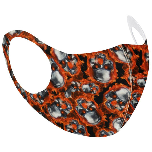 Reusable Mens Face Mask PMS-755036 AS-05404 ORANGE SKULLS