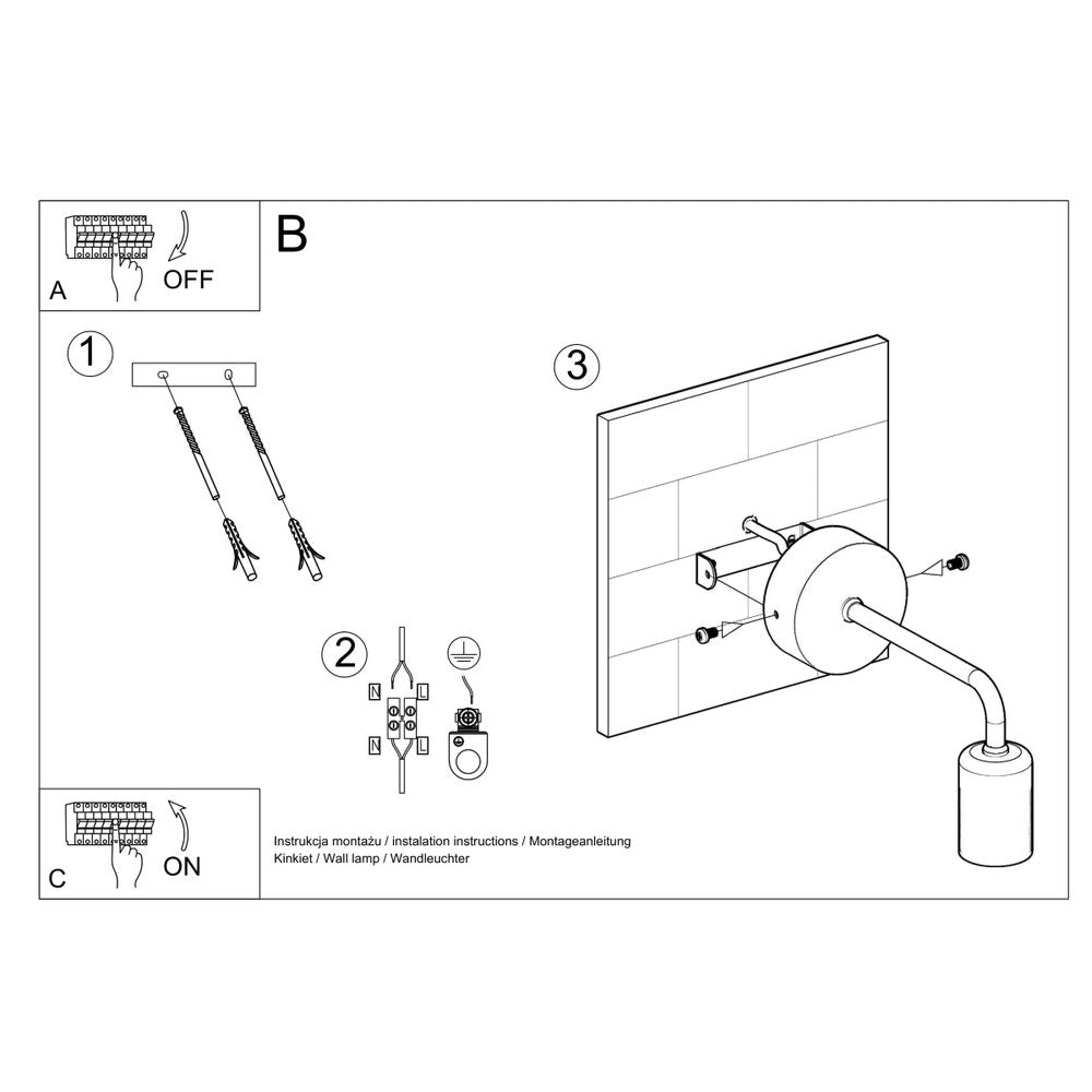 Wall lamp steel Duomo loft Design E27