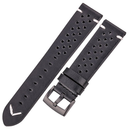 Genuine Leather Breathable Watch Band 18 20 22 24mm Men Women Strap 4 Colors Oil Wax Cowhide Wristband Accessories