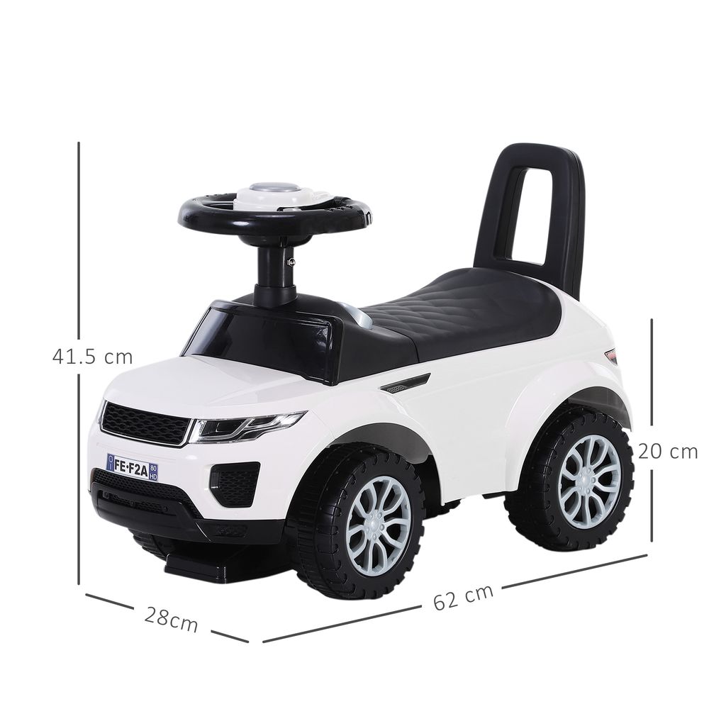 3-in-1 Ride On Car Foot To Floor Slider Toddler w/ Horn Steering White