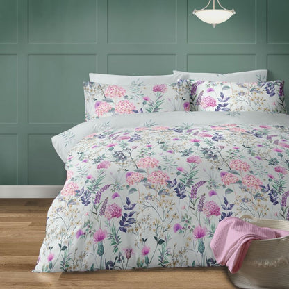 Harlow Duck Egg Floral Polycotton Duvet Cover Set