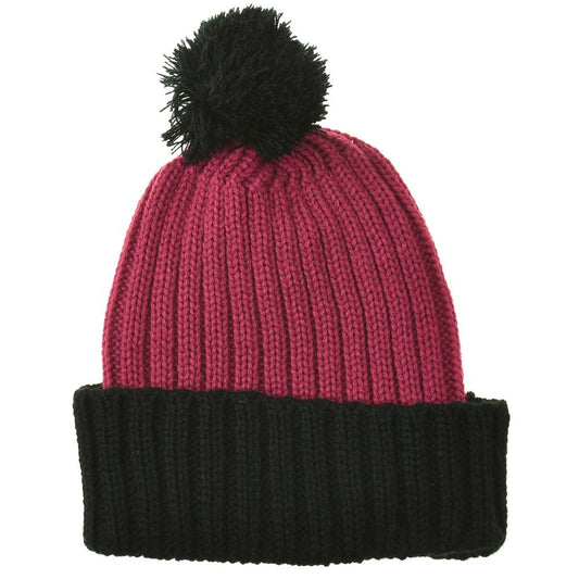 Girls Fashion Bobble Hat | 25-003 | RED BLACK