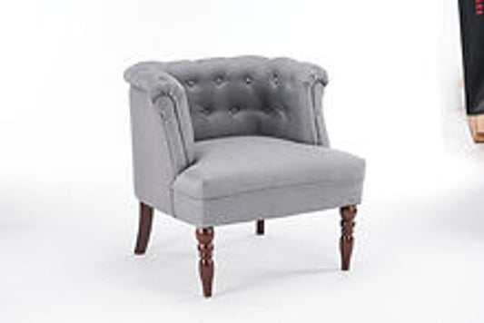 77CM GREY LINEN ARM CHAIR