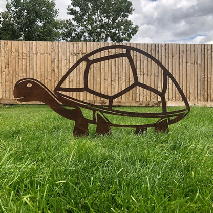 GIANT TORTOISE Rusty metal garden decoration TURTLE Ornament