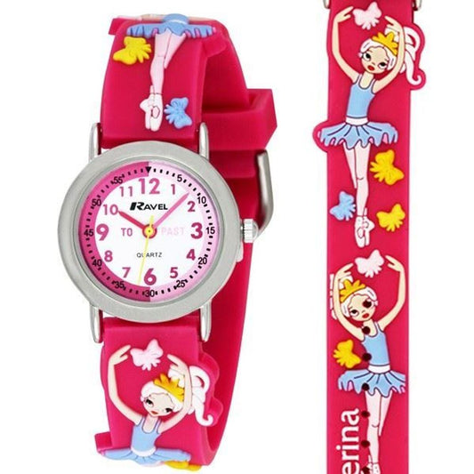 Ravel 3D Ballerina Timeteacher Children Girl Analogue Multicolour Strap Watch