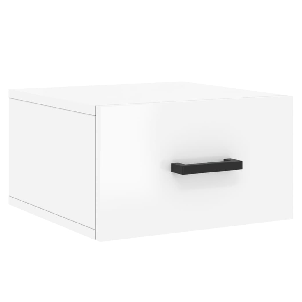 vidaXL Wall-mounted Bedside Cabinet High Gloss White 35x35x20 cm