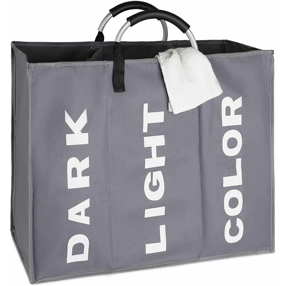 3 Compartment Laundry bag DARK GREY