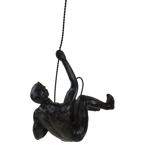 Abseiling Man Looking Up Ornament Black