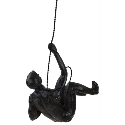 Abseiling Man Looking Up Ornament Black