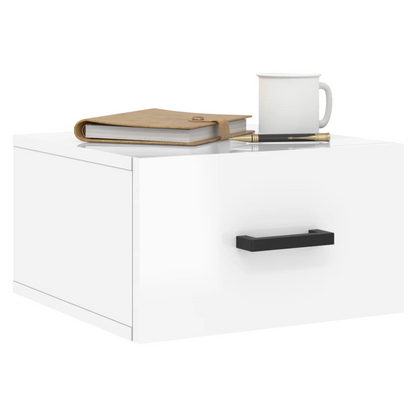 vidaXL Wall-mounted Bedside Cabinet High Gloss White 35x35x20 cm