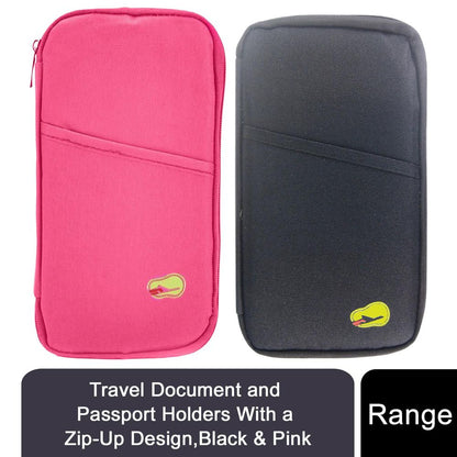 Travel Document and Passport Holders with a Zip-Up Design, Choose Your Colour