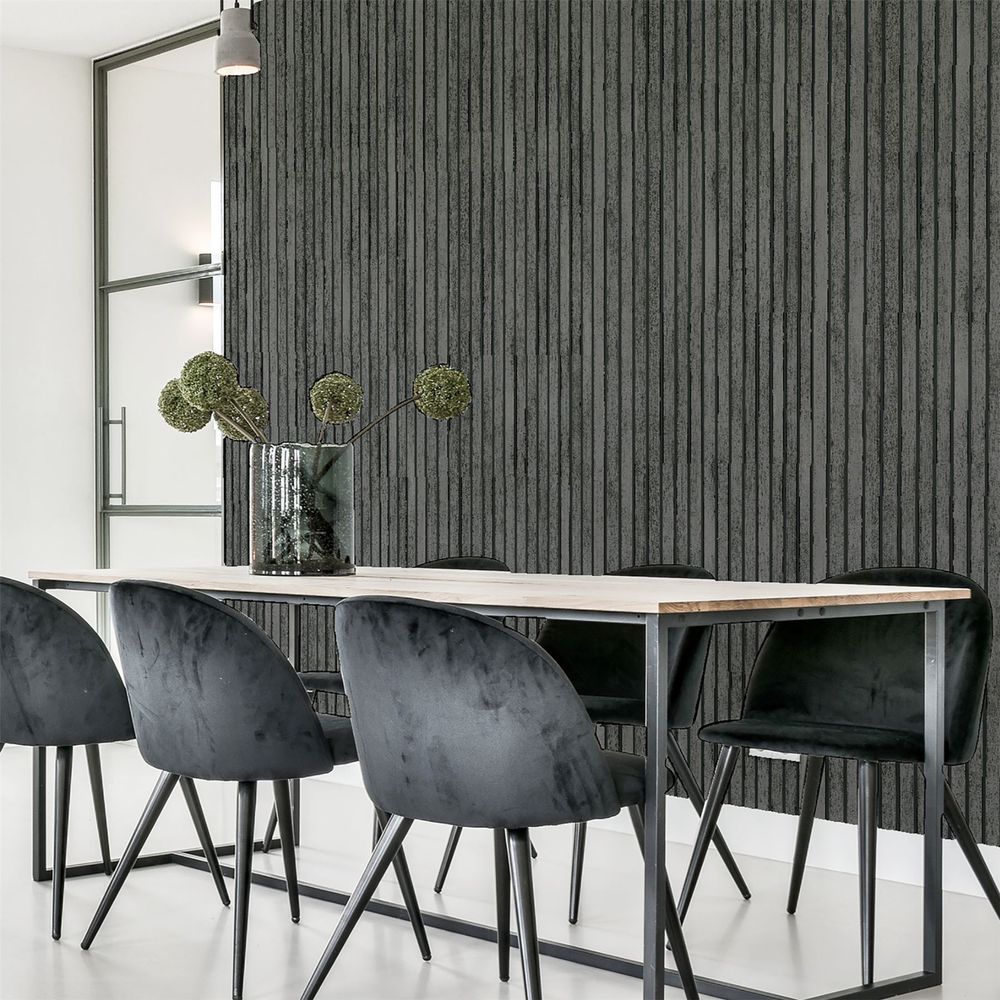 Wood Slats Charcoal/Grey SW12