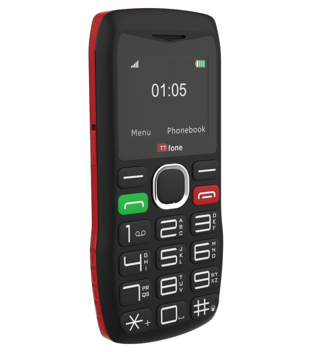 TTfone TT880 Easy-to-Use Big Button Mobile with Vodafone Pay As You Go SIM, USB C Cable