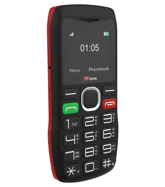 TTfone TT880 Easy-to-Use Big Button Mobile with Vodafone Pay As You Go SIM, USB C Cable